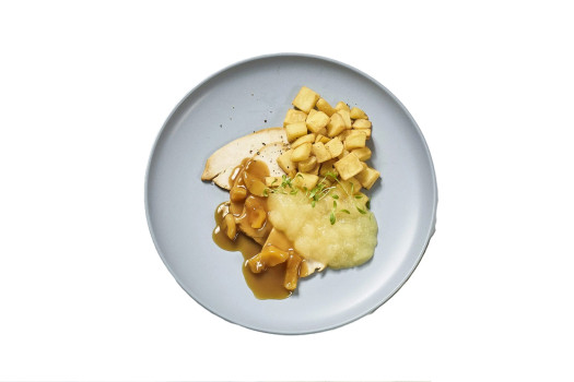 Dinde sauce orange pomme pdt