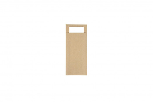 Pochette brune serviette blanche