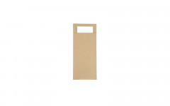 Pochette brune serviette blanche