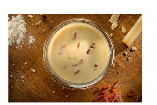 Sauce carbonara poche