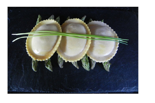 Raviole verte ricotta asperge