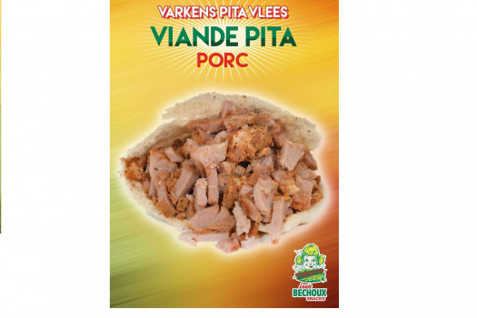 Viande pita porc marinée