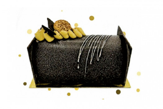 Bûche vanille/moka coeur chocolat