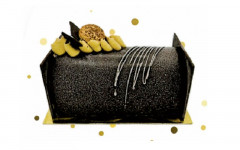 Bûche vanille/moka coeur chocolat