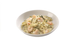 Tagliatelle scampis sauce ail