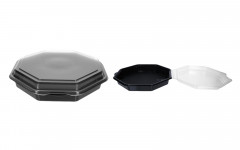 Assiette noire hexagonale 23/23/5