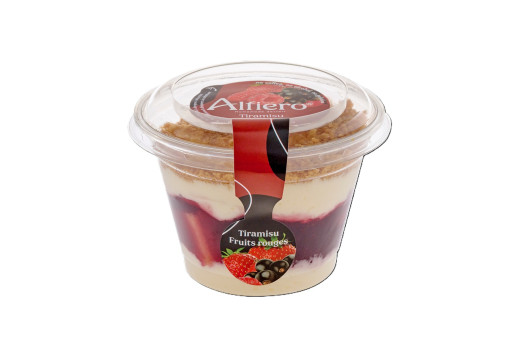 Tiramisu fruit rouge pot