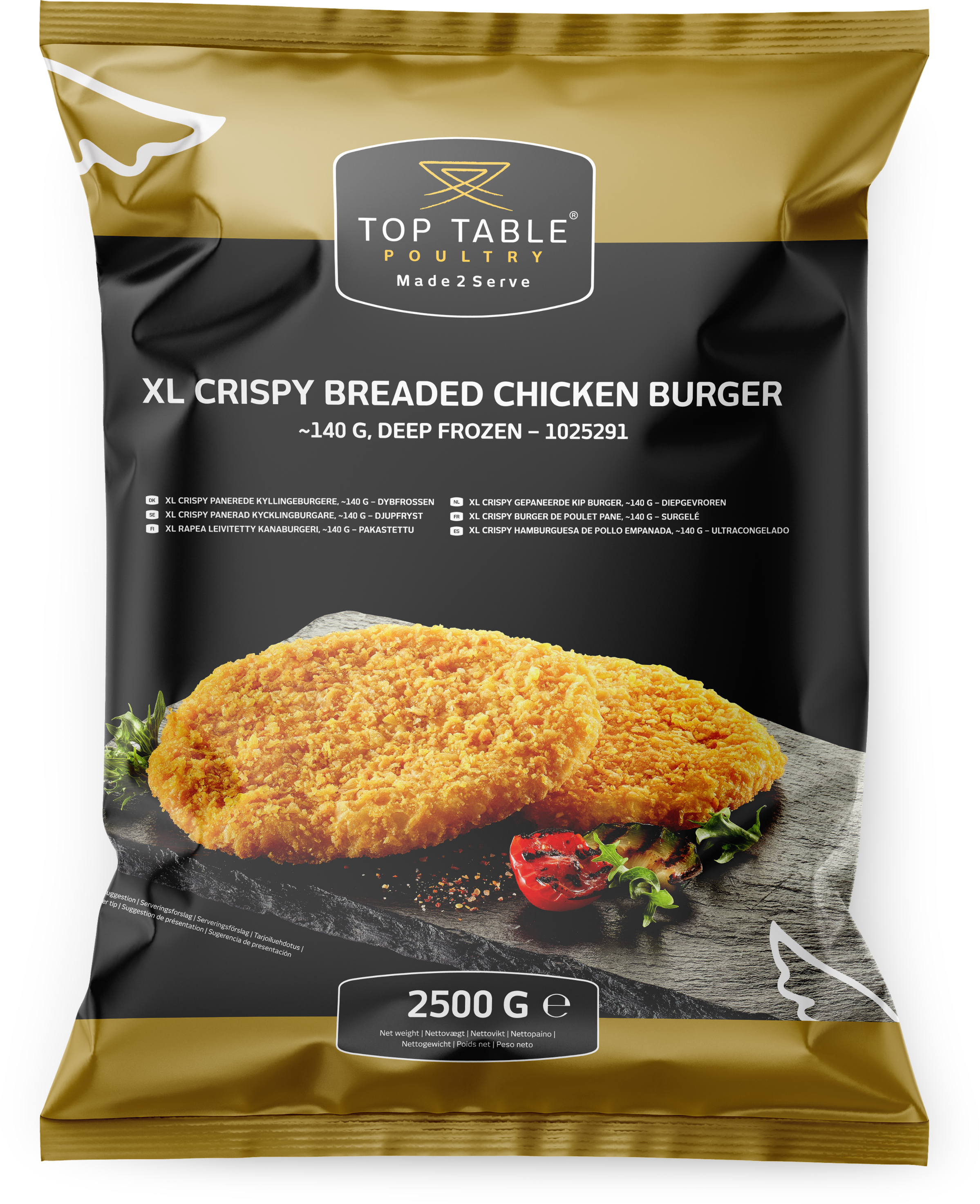 1025291 X L Crispy Gepaneerde Kip Burger140Gr