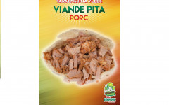 Viande pita porc coupée