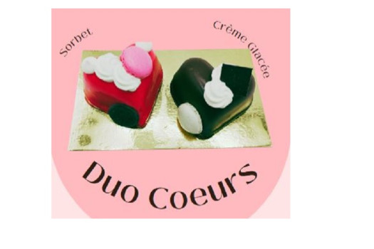 Coeur sorbet framboise coeur glace choco