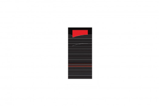 Pochette noire serviette rouge