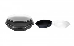 Assiette noire hexagonale 19/19/6