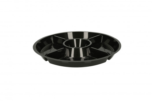 Assiette noire 5 compartiments