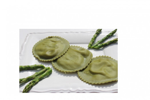 Raviole verte turbot asperge verte