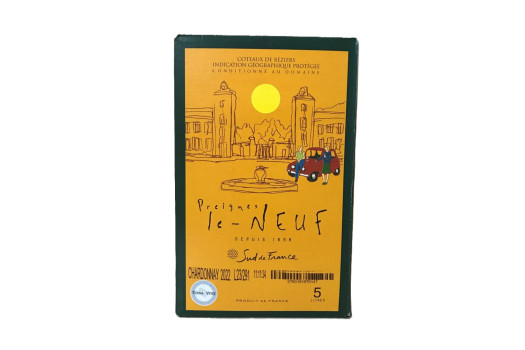 Vin blanc chardonnay cubi