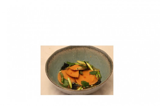 Raviole lotte curry rouge