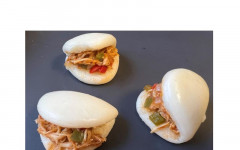 Mini bao burger poulet sauce barbecue
