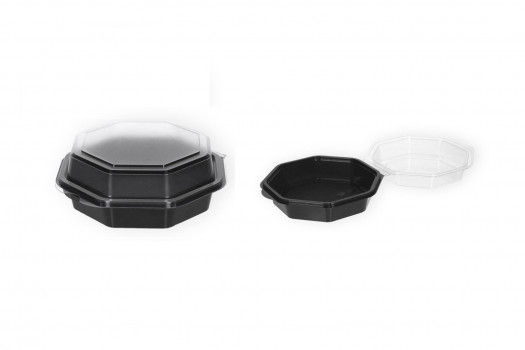 Assiette noire hexagonale 16/16/6