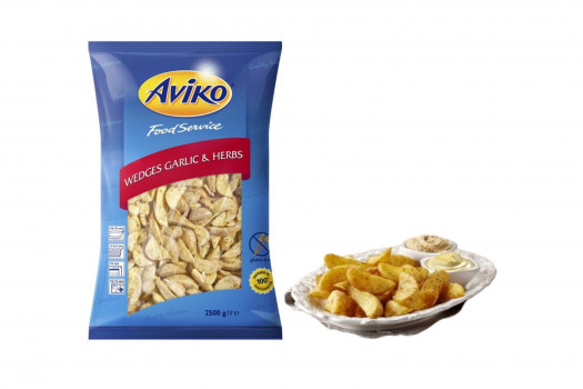 Wedges garlic and herbs