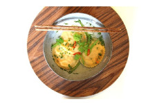 Raviole scampi curry vert coco